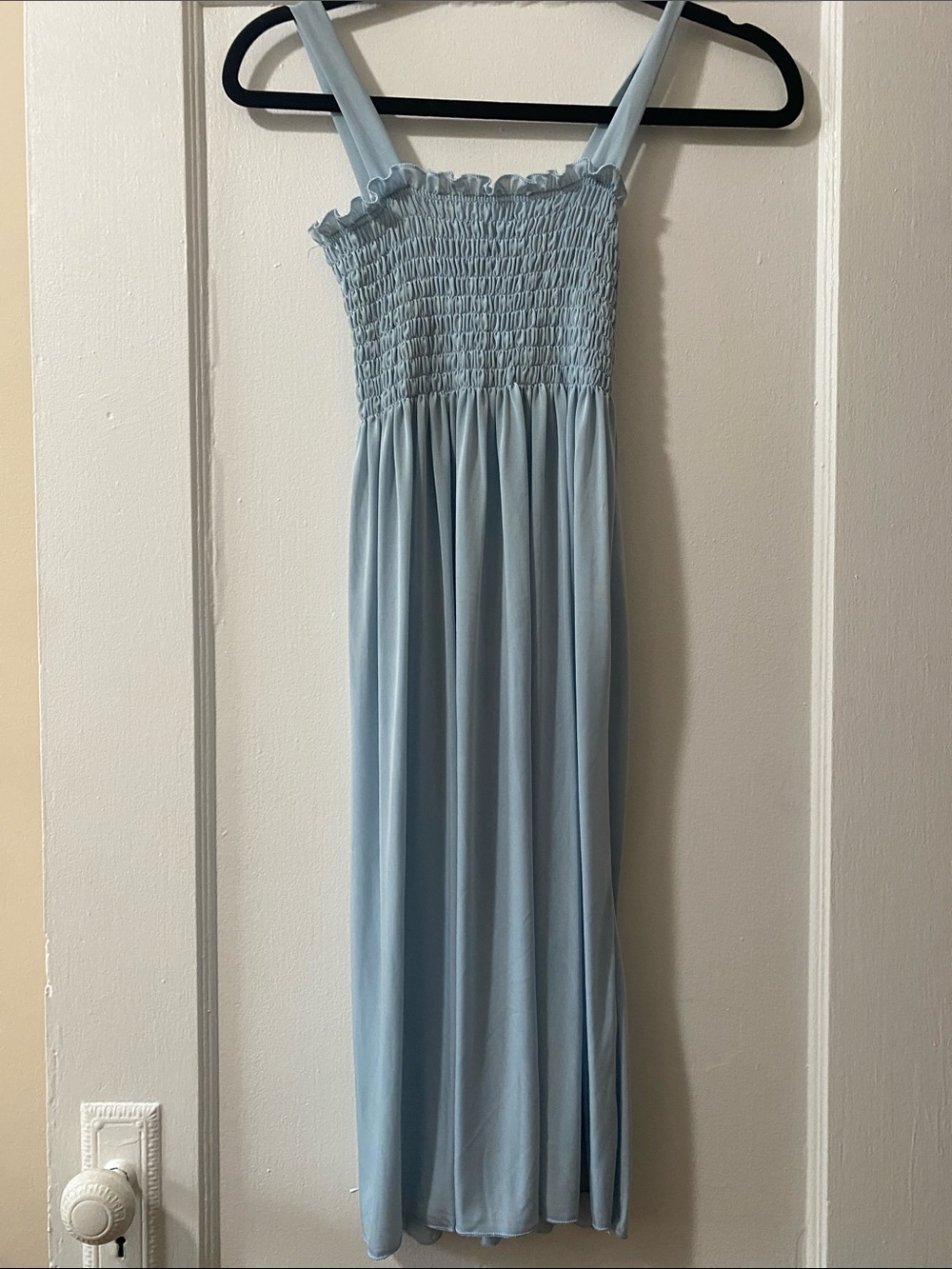Light Blue Smocked Maxi Dress